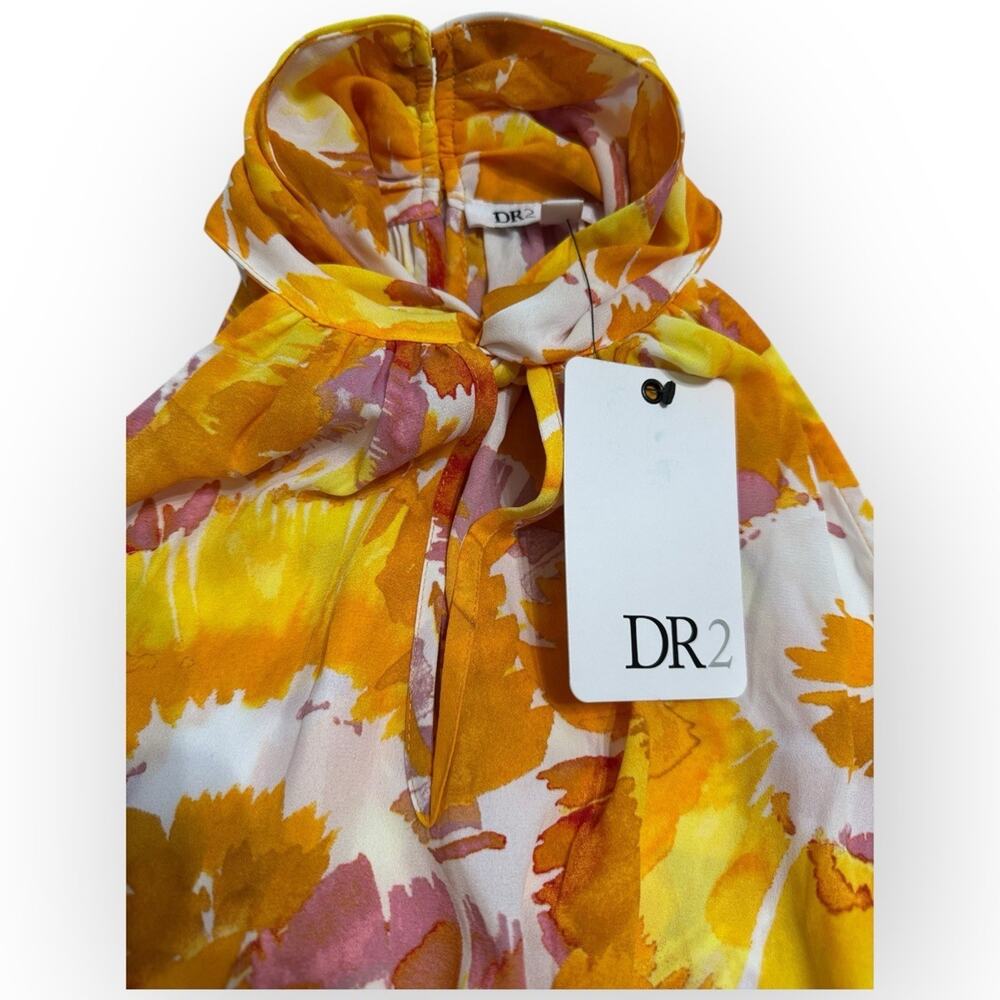 NWT DR2 Women’s Tie-Dye Halter Neck Blouse Yellow Pink White Size S - Picture 5 of 11